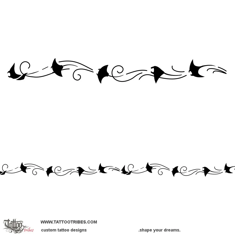 Tattoo image of Mantas anklet, Ocean freedom