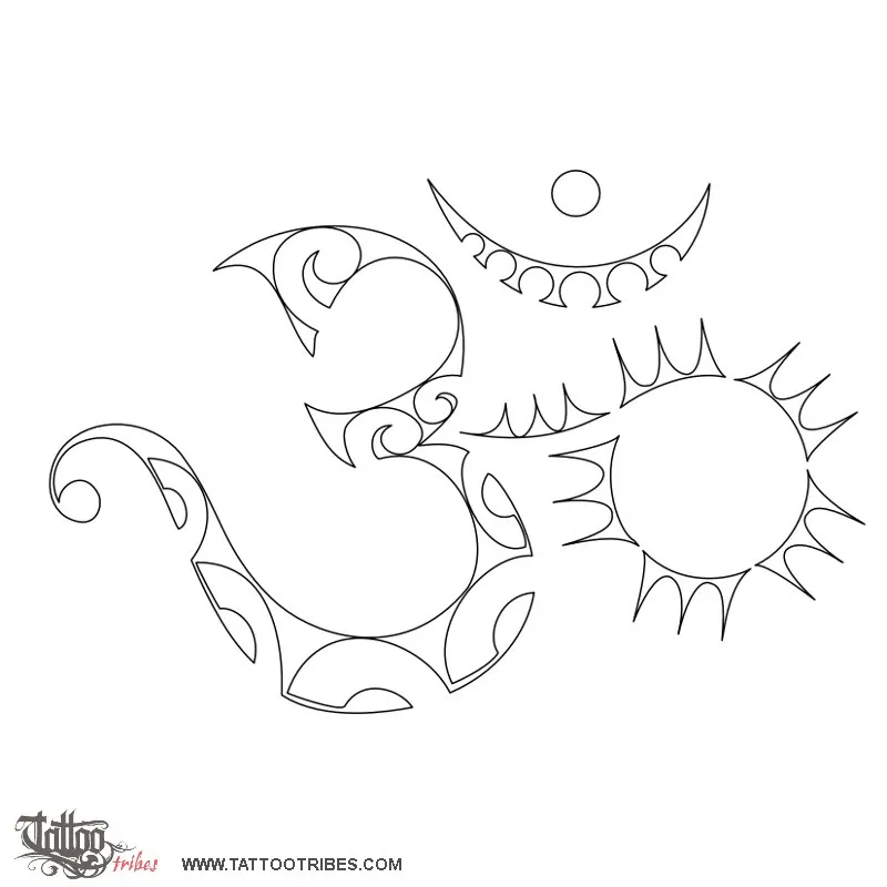 Stencil outline of OM, Balance, unity