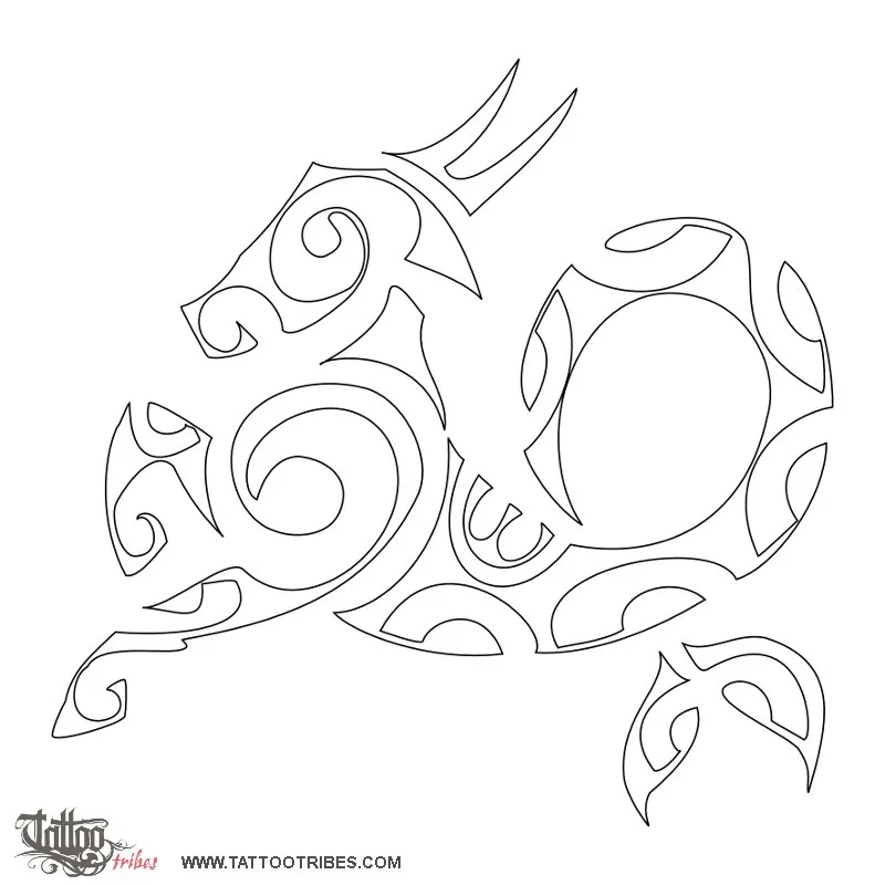 Stencil outline of Capricorn, Zodiac