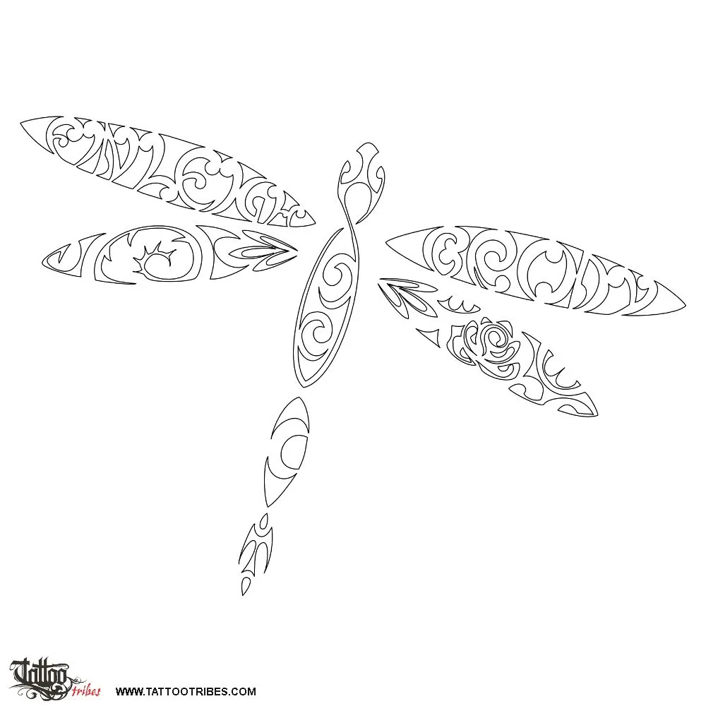 Stencil outline of Dragonfly, Children, love