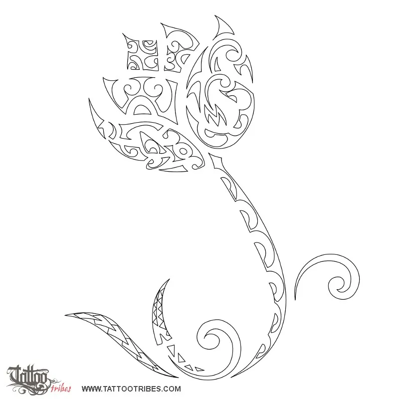 Stencil outline of Lotus flower, Love for the others