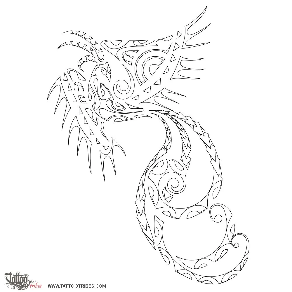 Stencil outline of Phoenix, Rebirth, eternity