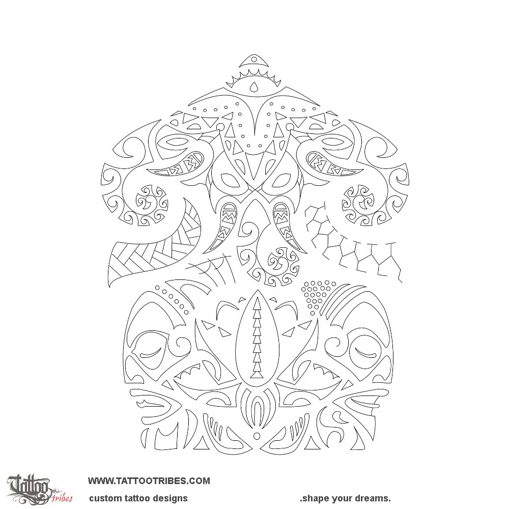 Stencil outline of Airavata & lotus, Children