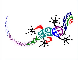 Small Polynesian gecko tattoo