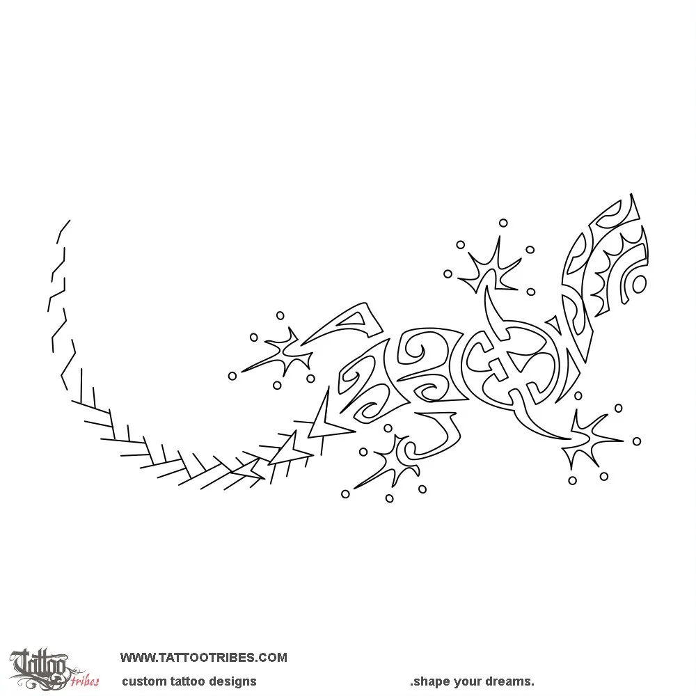 Stencil outline of Mo´o, Gecko