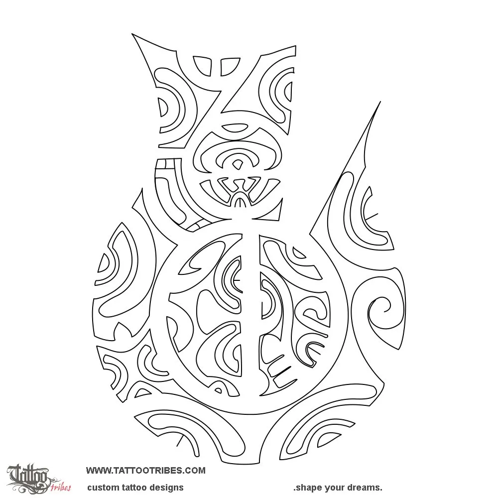Stencil outline of Ahi a me vai, Fire and water