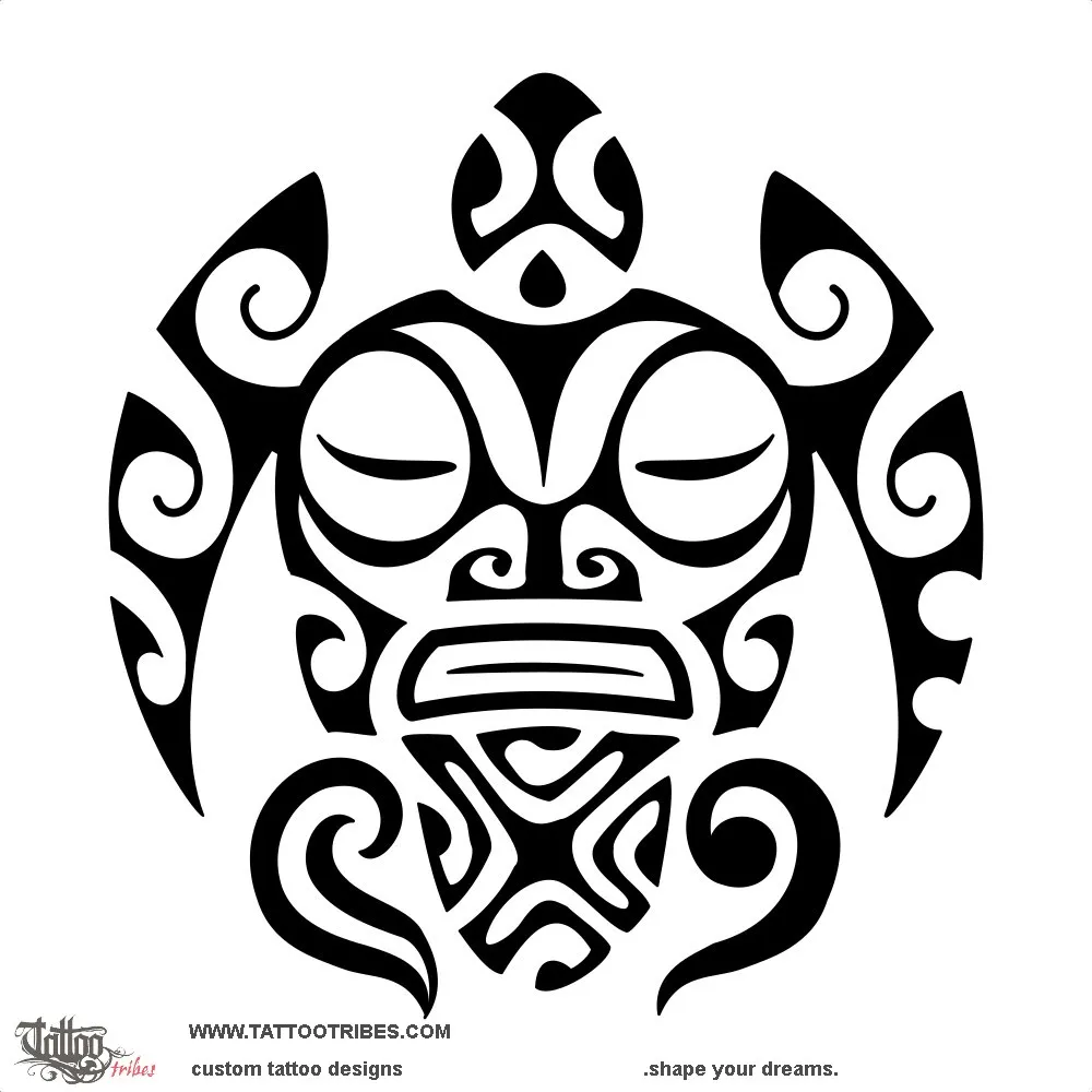 Tattoo image of Tiki turtle, Family protection