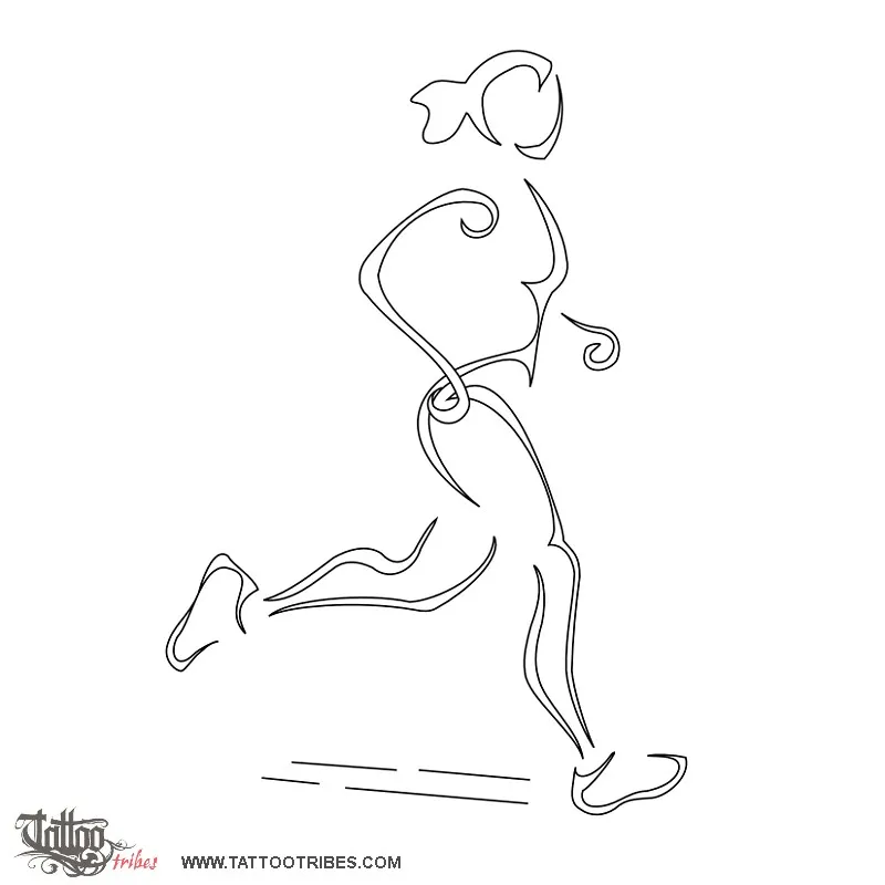 Tattoo image of Runner, Perseverance, discipline