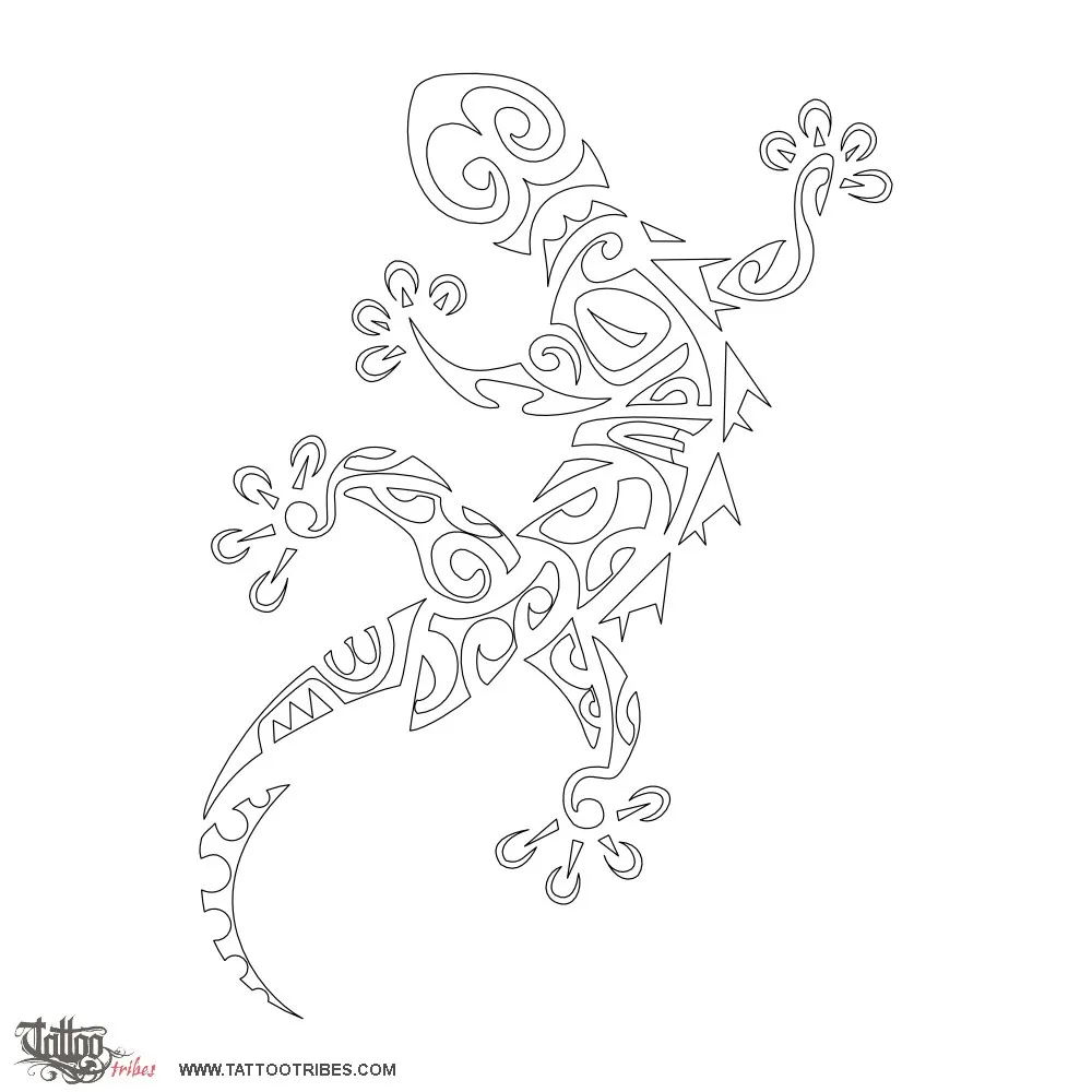Stencil outline of Gecko, Diving