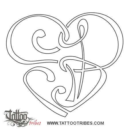 Stencil outline of S+B heart, Union