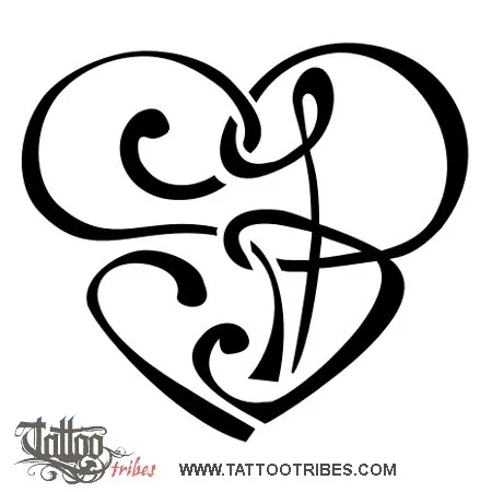 Tattoo image of S+B heart, Union