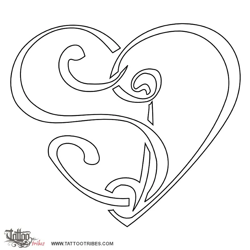 Stencil outline of S+D heart, Union