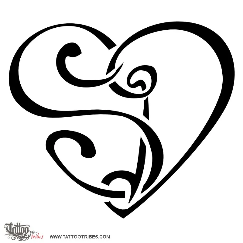 Tattoo image of S+D heart, Union