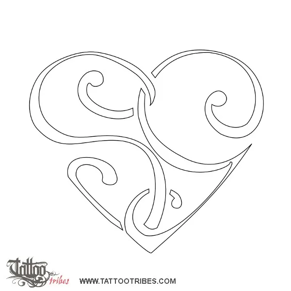 Stencil outline of S+G heart, Love, union
