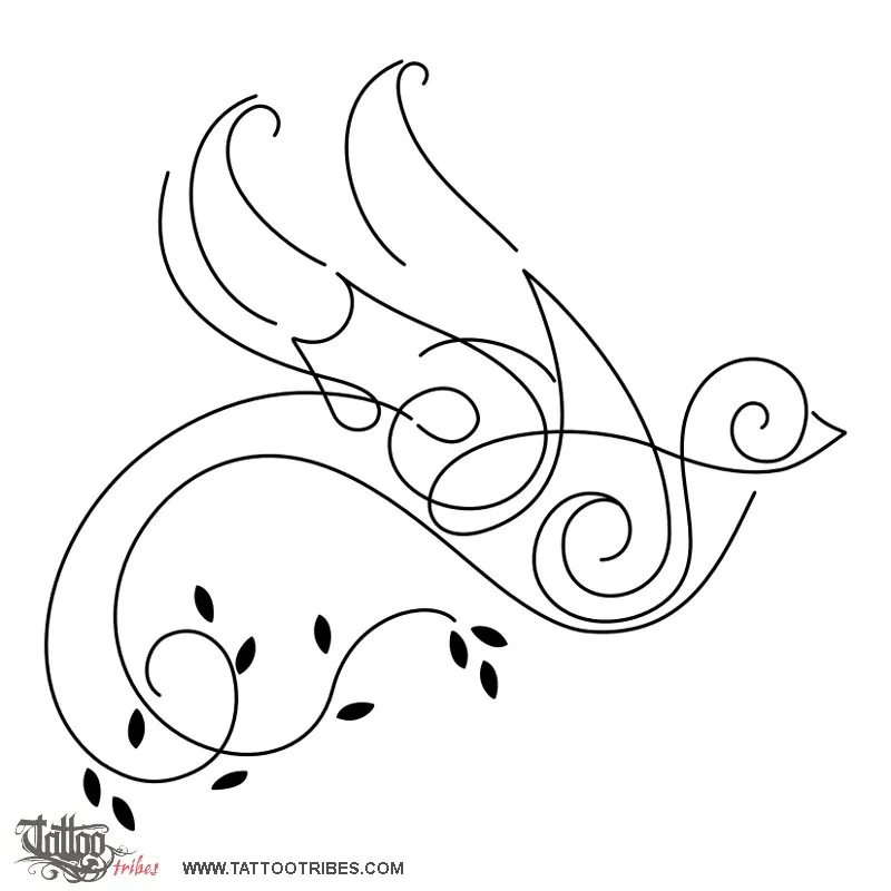 Tattoo image of A+S+F swallow, Memory