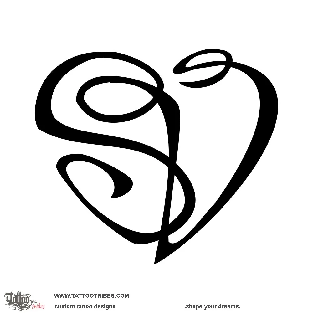 Tattoo image of S+V heart, Union