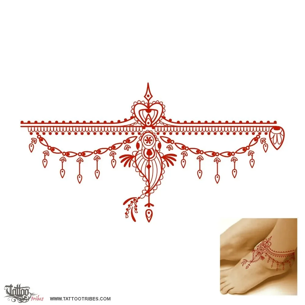Tattoo image of Mehndi ankleband, Courage