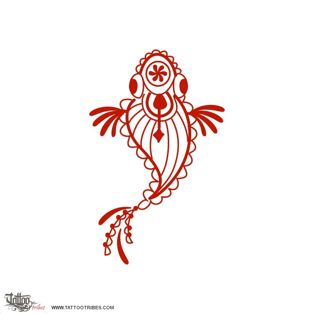 Tattoo image of Mehndi koi carp, Courage