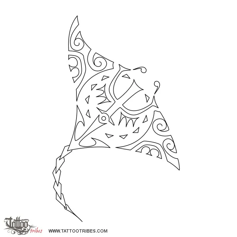 Stencil outline of Manta ray, Fresh start