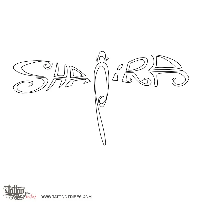 Stencil outline of Dragonfly, Shapira