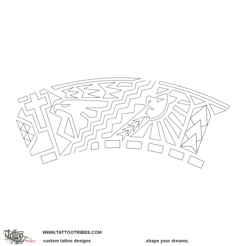 Stencil outline of Eagle and lion, Integration
