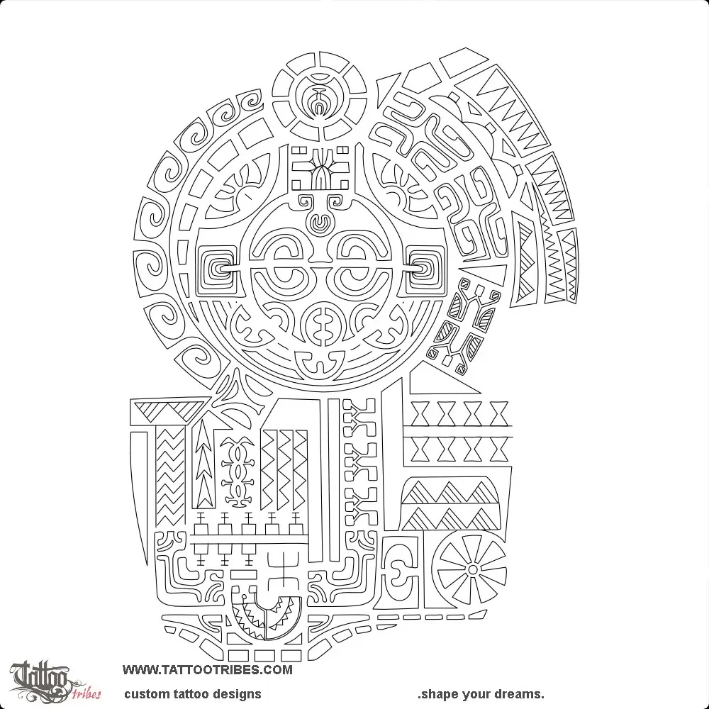 Stencil outline of Kote'e, Voyage