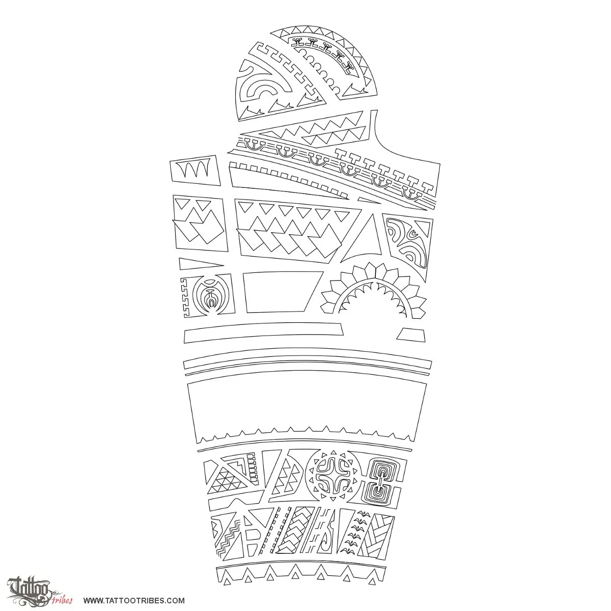 Stencil outline of Marquesan sleeve, Coverup