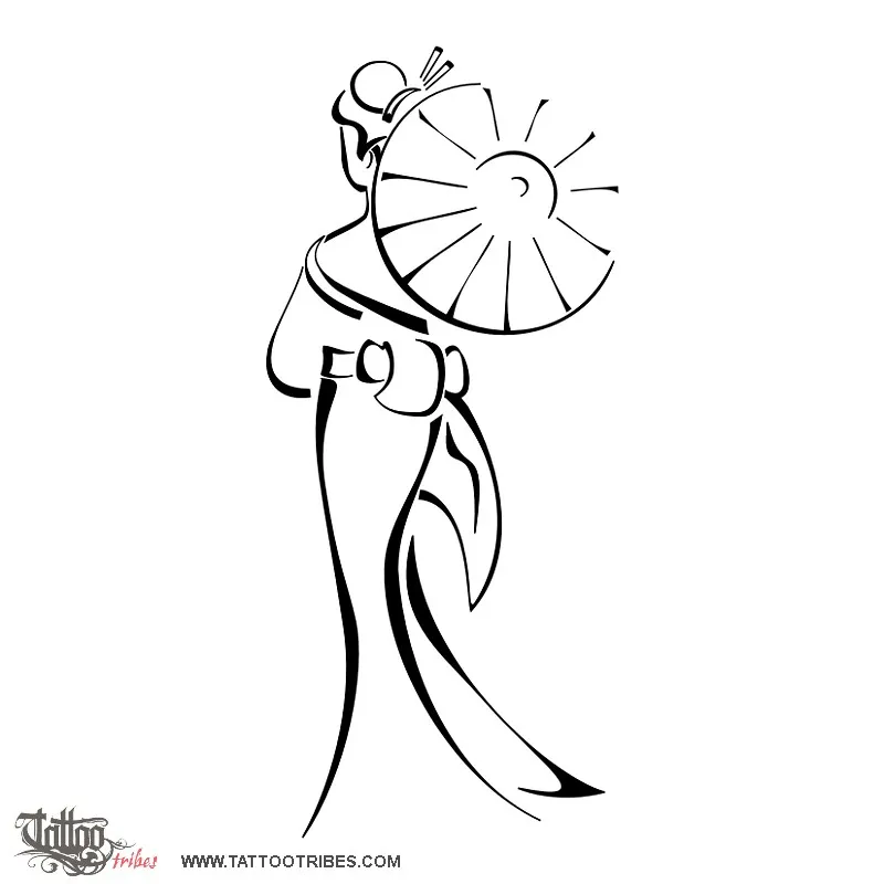 Tattoo image of Stylized geisha, Sensuality, femininity