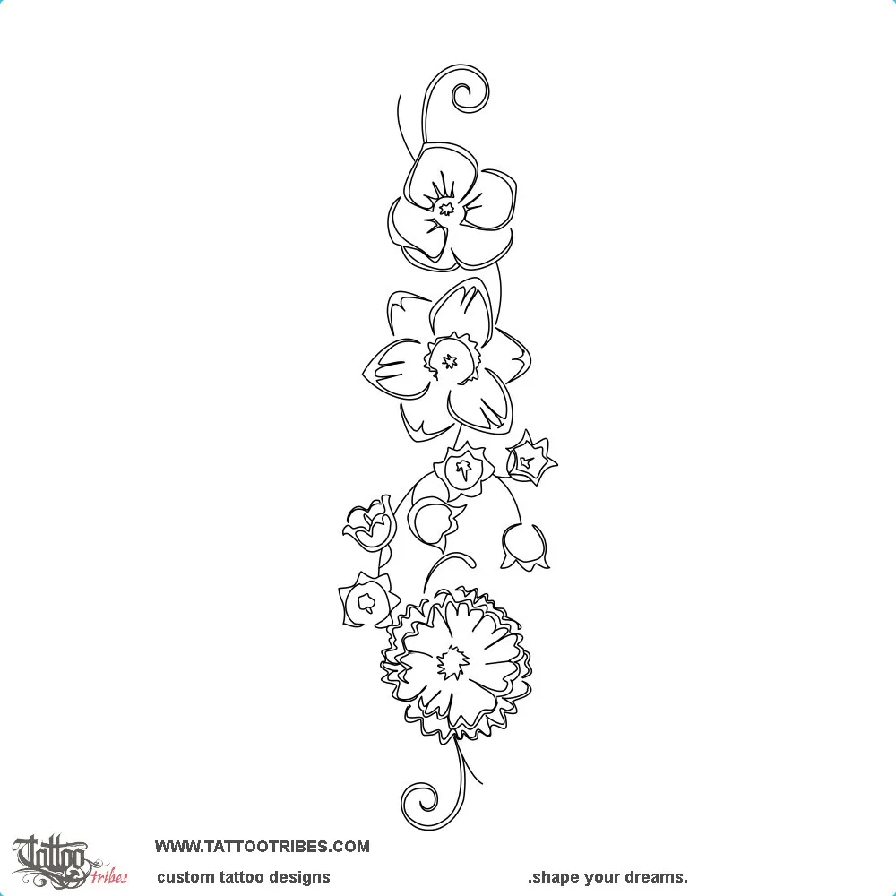 Stencil outline of Birth flowers, Union