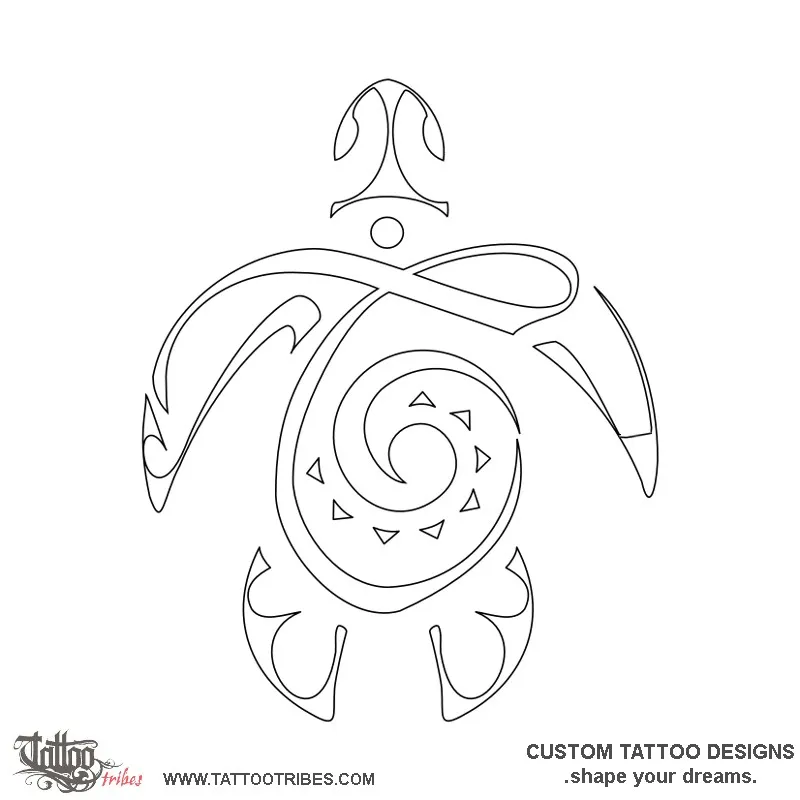 Stencil outline of T turtle, Son