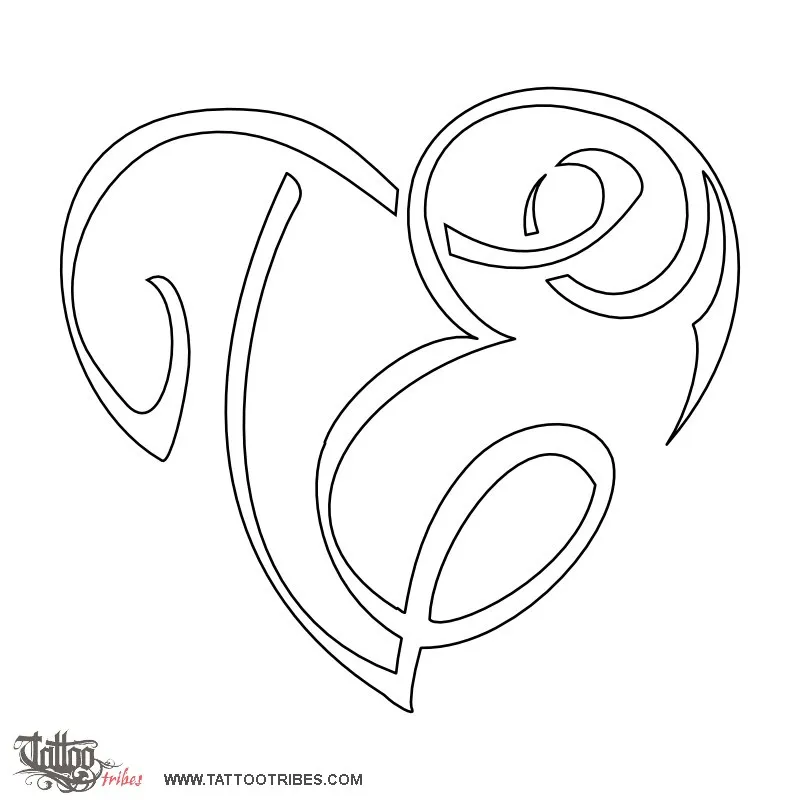 Stencil outline of T+E heart, Bond