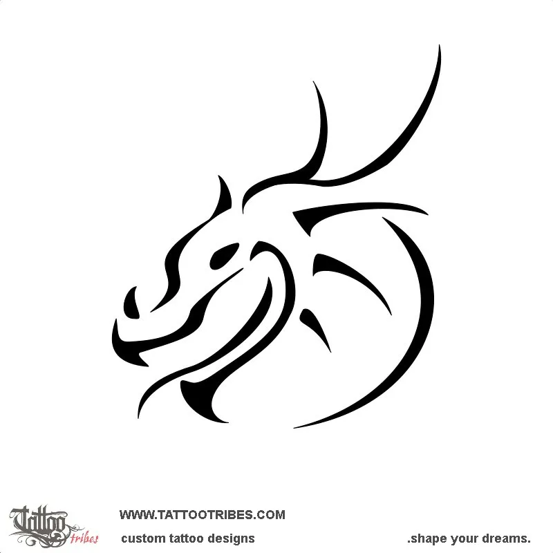 Tattoo image of Minimalist dragon, Strength
