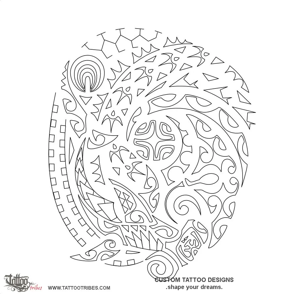 Stencil outline of Pūmotu, Elements