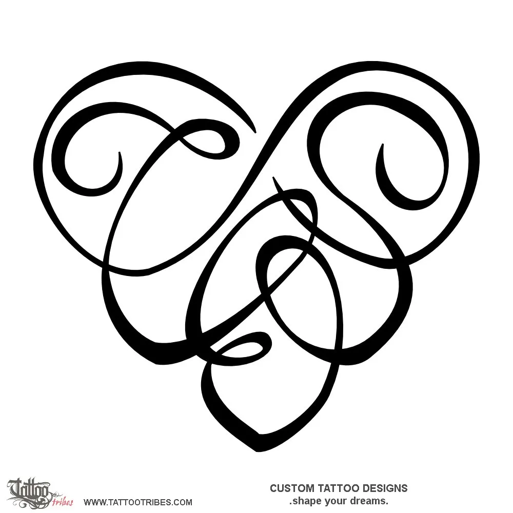 Tattoo image of T+E+S heart, Union