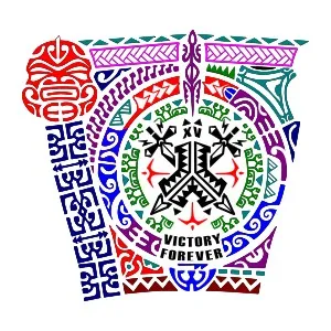 Polynesian style defqon.1 forearm sleeve
tattoo