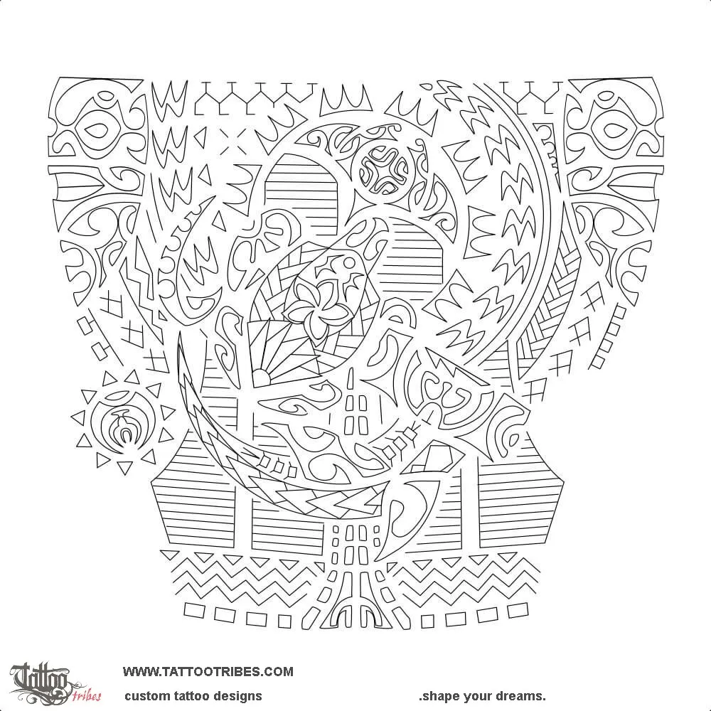 Stencil outline of Katau, Right side
