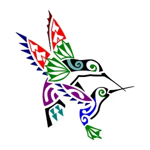 Father and son hummingbirds Polynesian
tattoo