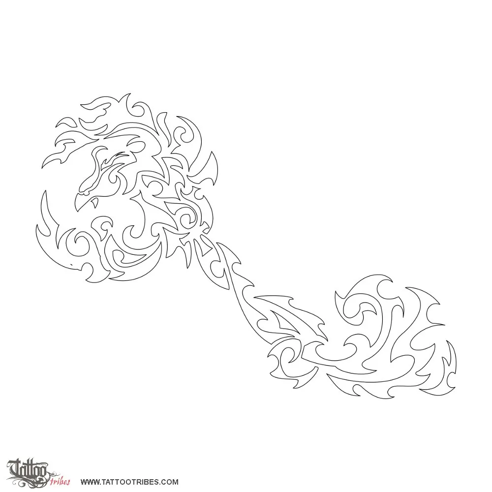Stencil outline of Tribal phoenix, Challenge