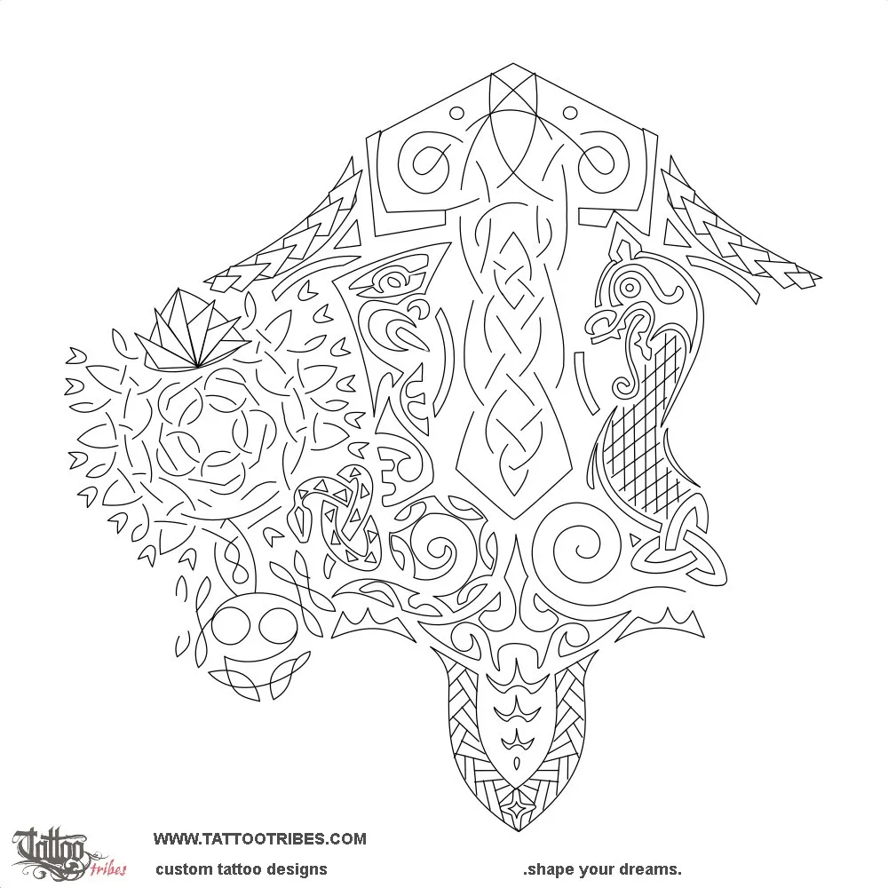Stencil outline of Navigators, Polynesian & Norse