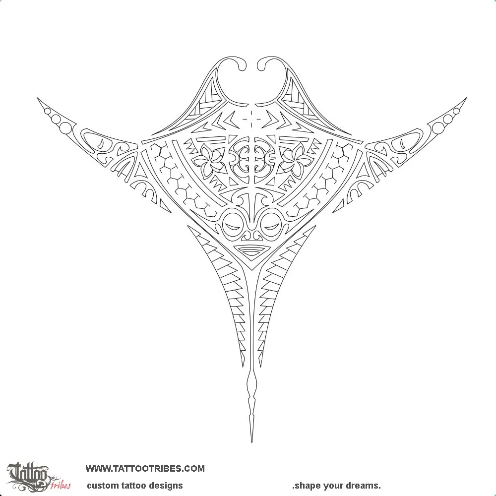Stencil outline of Hai, Manta ray