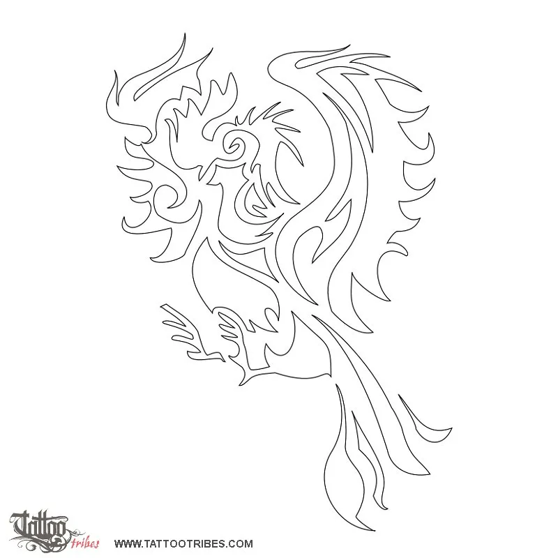 Stencil outline of Tribal rooster, Courage, challenge