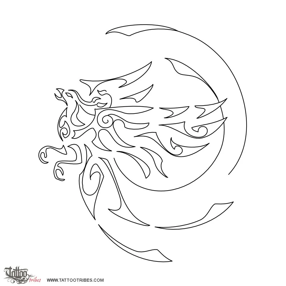 Stencil outline of Phoenix, Spiral