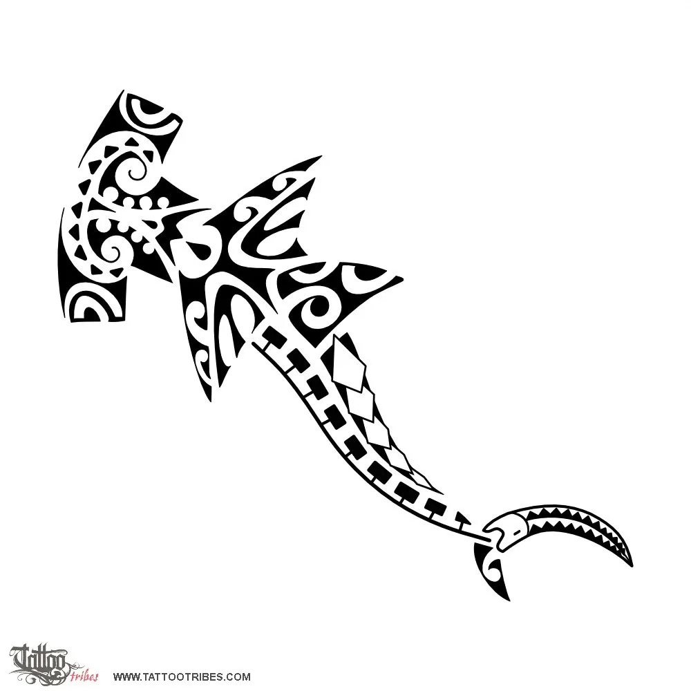 Tattoo image of Triptych, Hammerhead shark