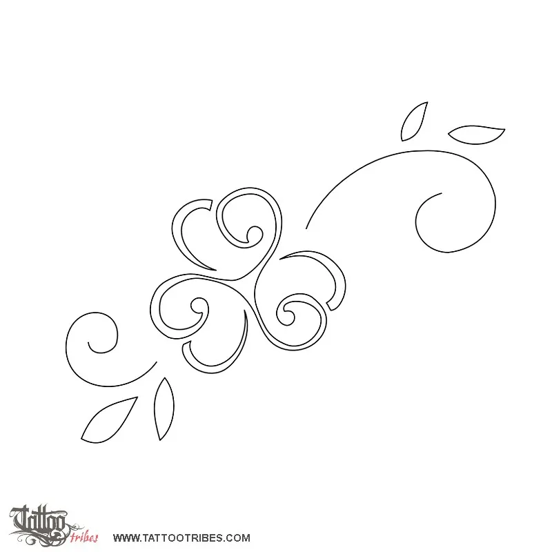 Stencil outline of Triskell clover, Lasting serenity
