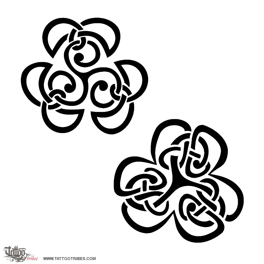 Tattoo image of Triskell shamrock, Irish charm downloadable tattoo flash design