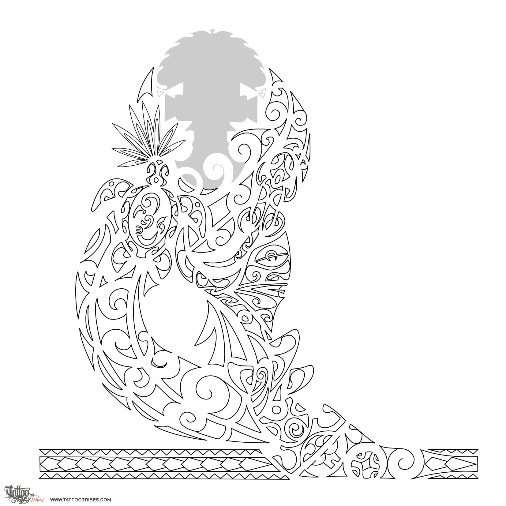 Stencil outline of Kotahitanga, Unity