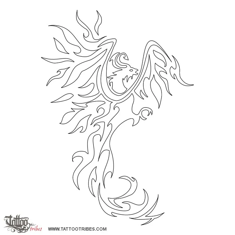 Stencil outline of Phoenix and V, Rebirth, safety