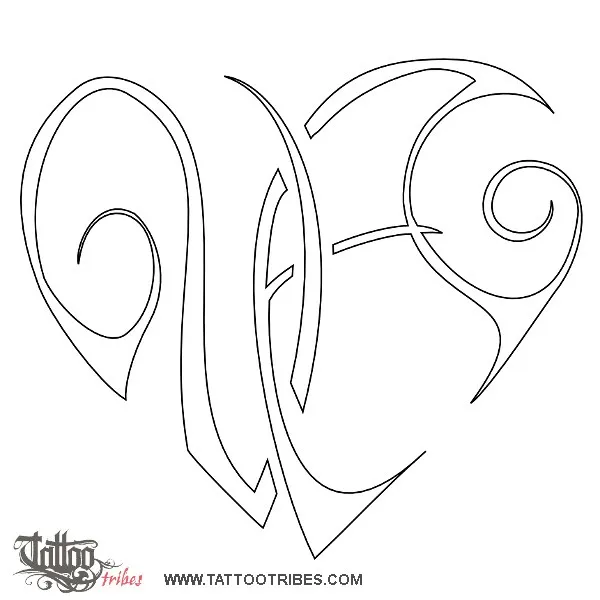 Stencil outline of V+A heart, Union, bond