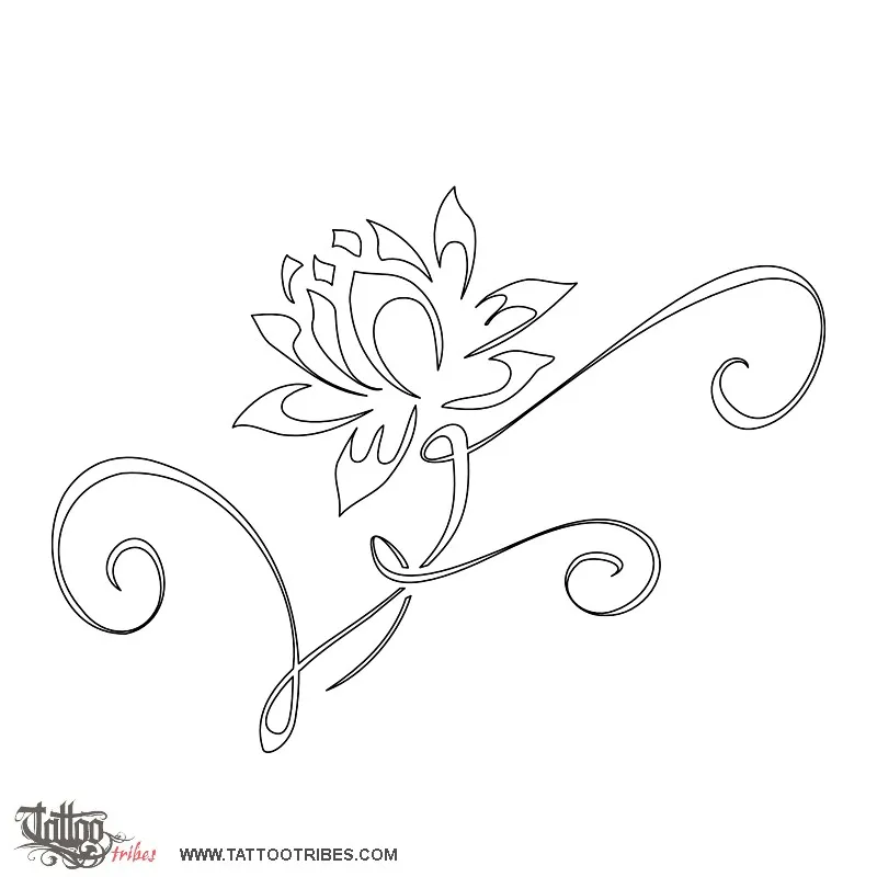Stencil outline of Lotus flower, Union