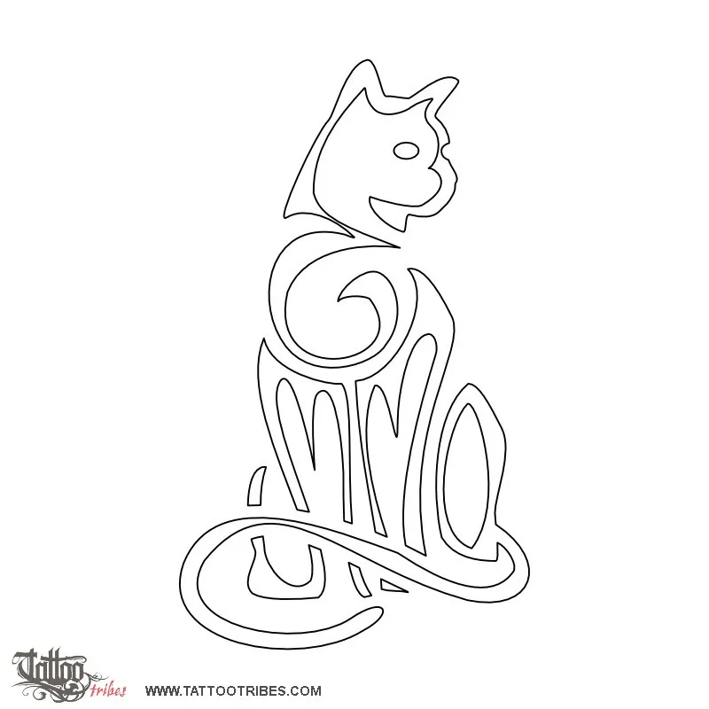 Stencil outline of Cat, Emma